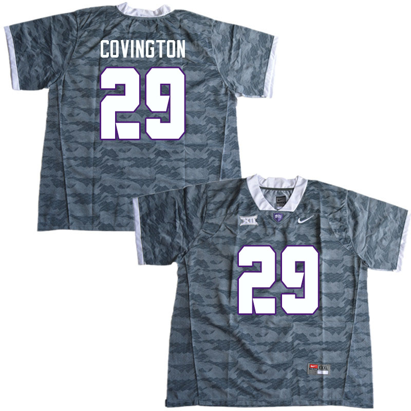 Men #29 Marvin Covington TCU Horned Frogs College Football Jerseys Sale-Gray - Click Image to Close